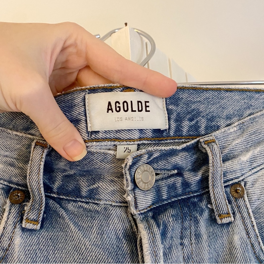 Agolde 90’s Midrise Loose Fit Distressed Jeans in Captured - Picture 14 of 14